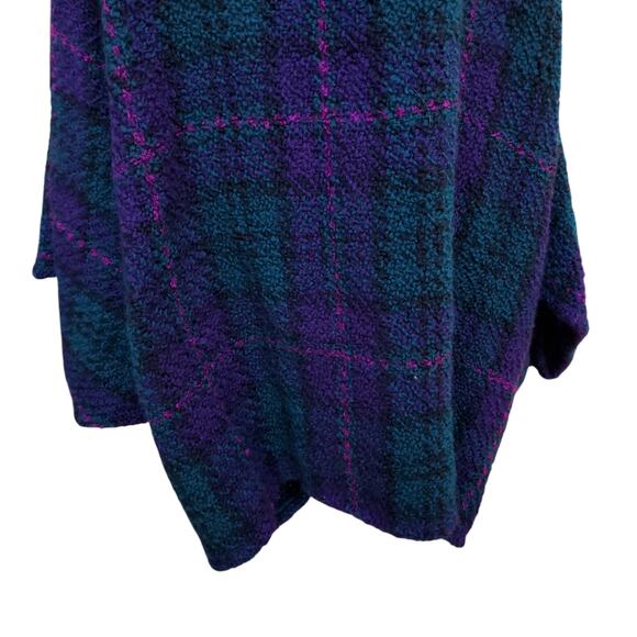 Boyne Valley Weavers Purple Green Wool Poncho Cape Irish Ireland One Size - Picture 12 of 13